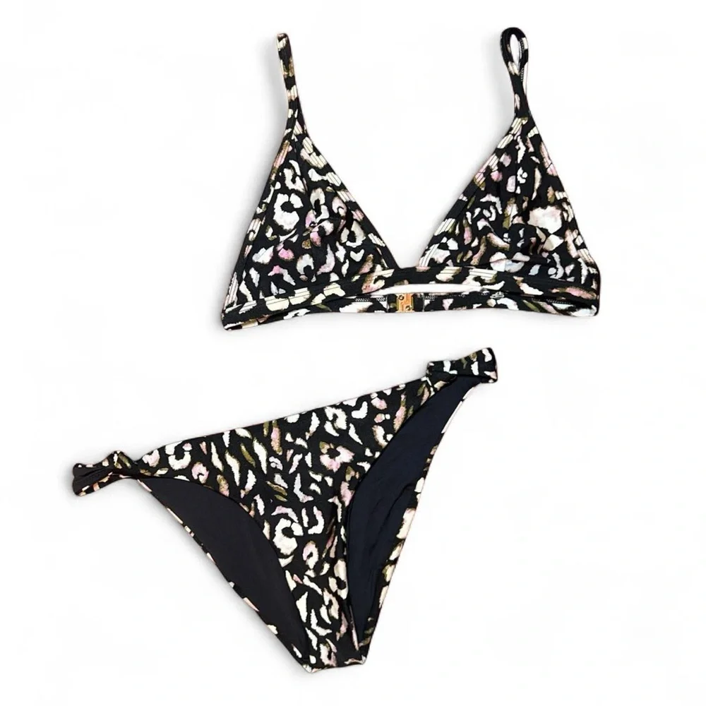 NEW Somedays Lovin Through The Wild 90s Y2K Leopard Print Bikini Set — LARGE